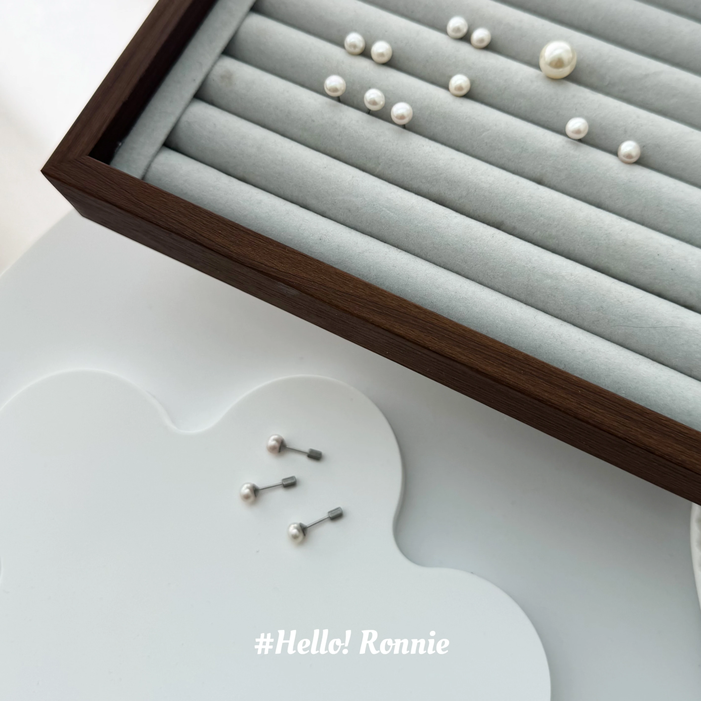 ✨Hello!Ronnie✨現貨316L通體鈦鋼鎖珠 醫療鋼鎖珠 自訂款超美施家珍珠鎖珠 珍珠耳環