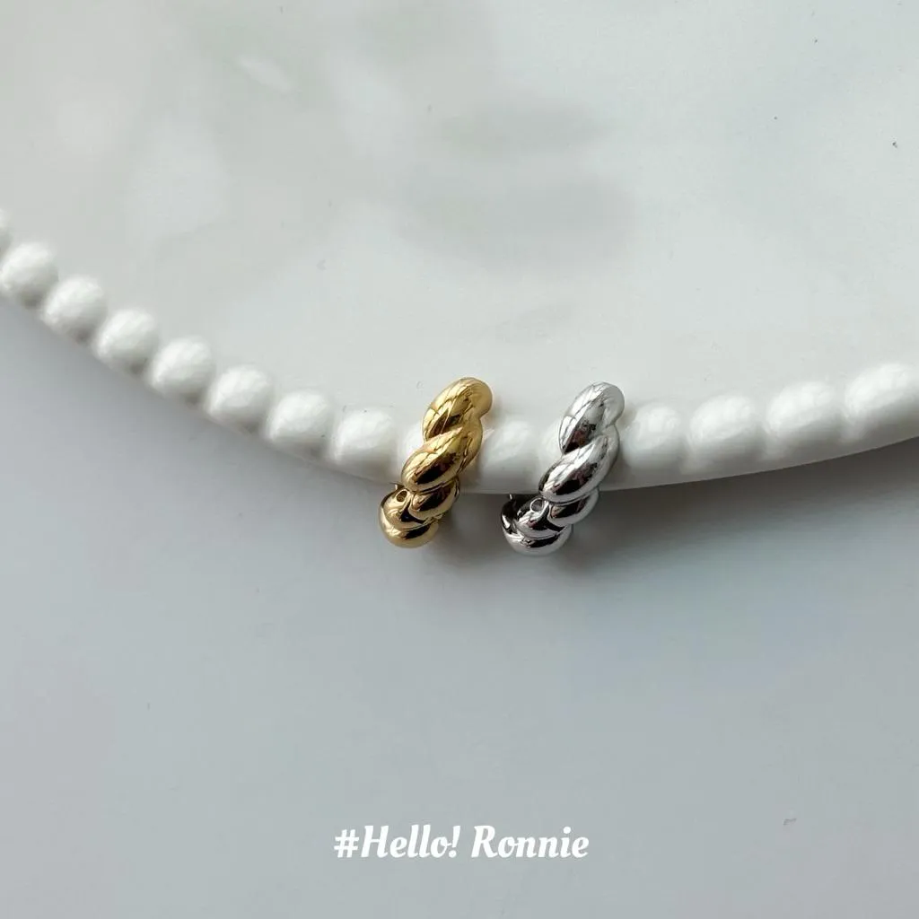 ✨Hello!Ronnie✨現貨316L通體鈦鋼耳環 醫療鋼耳環 Lumière Knot Earrings｜光影結耳環