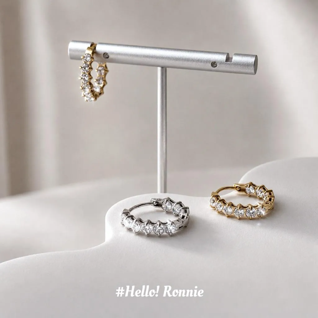 ✨Hello!Ronnie✨現貨316L通體鈦鋼耳環 醫療鋼耳扣 Halo Spark Hoops｜光環閃耀耳環