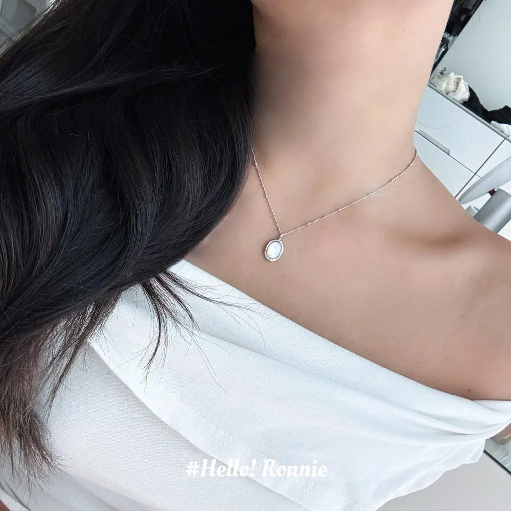 ✨Hello!Ronnie✨現貨S925通體純銀項鍊 純銀項鍊  Frame Pearl Necklace｜框映珍珠項鍊