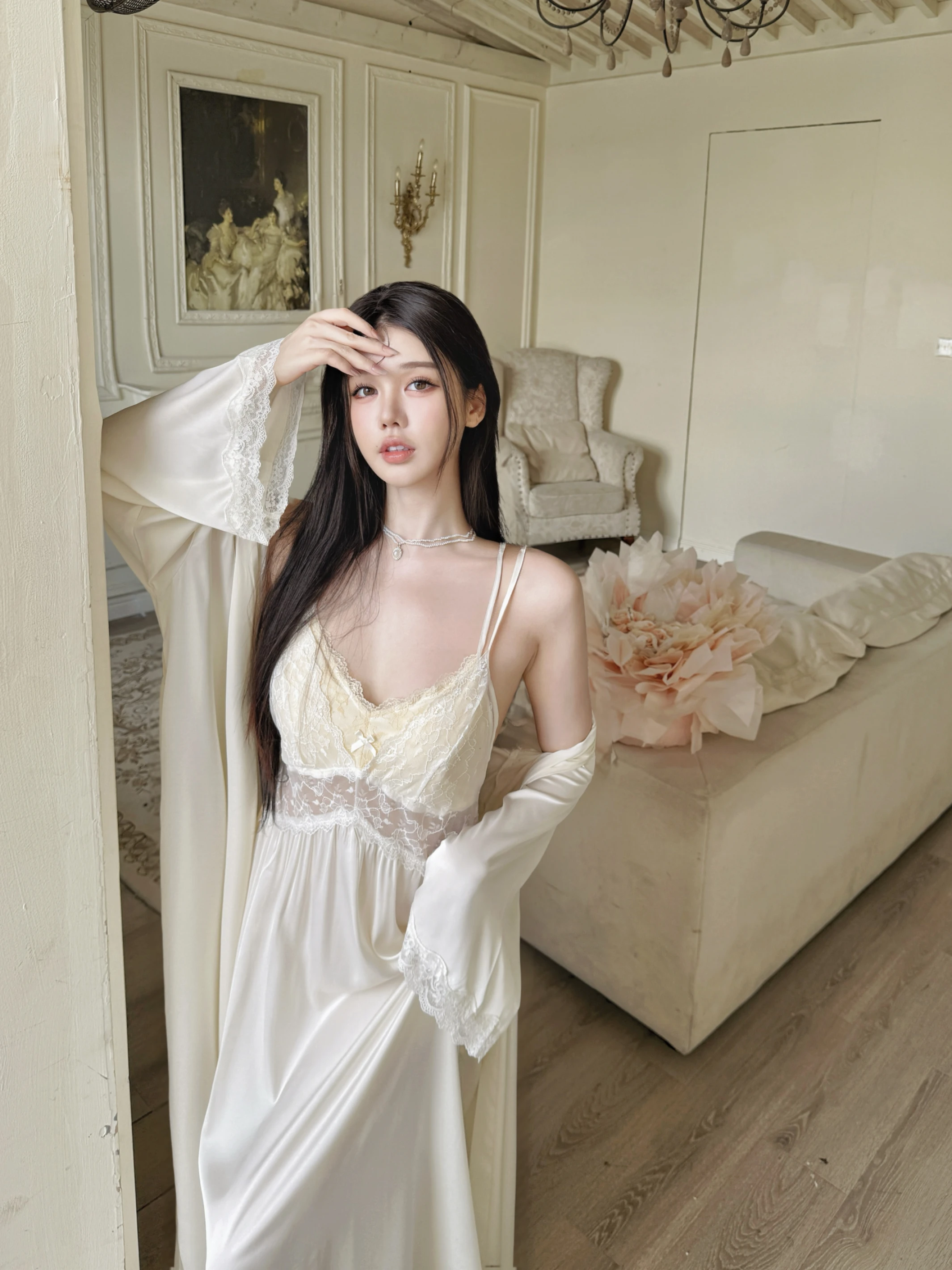 路易夫人套裝(奶白)
