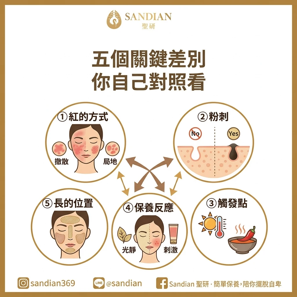 五個關鍵差別,你自己對照看