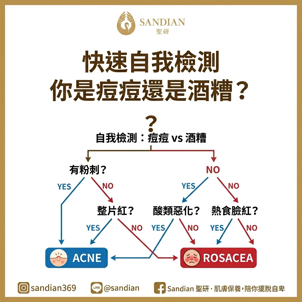 快速自我檢測 你是痘痘還是酒糟?