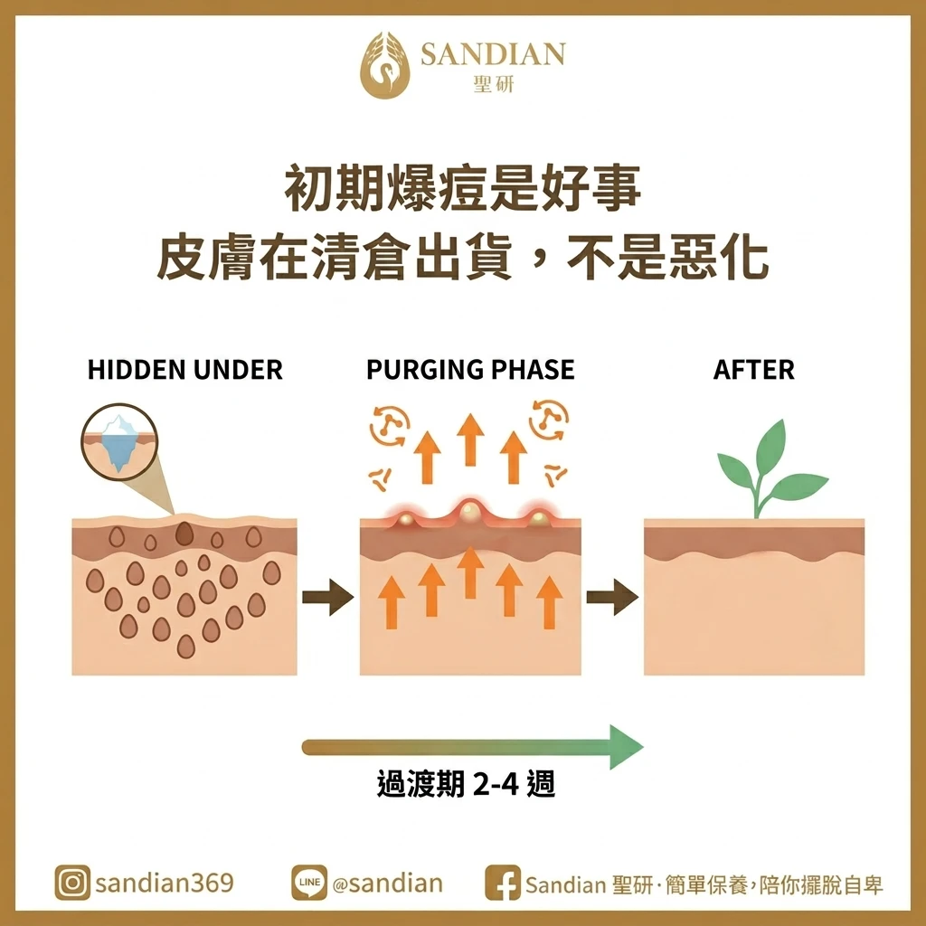 初期爆痘是正常的過渡期