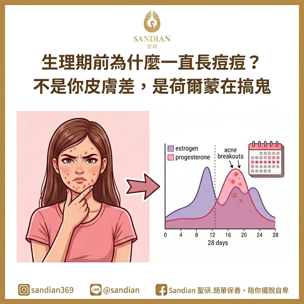 生理期前為什麼一直長痘痘?不是你皮膚差,是荷爾蒙在搞鬼