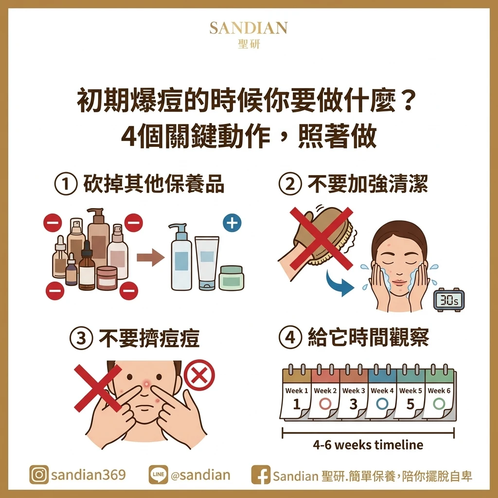初期爆痘的時候,你要做什麼