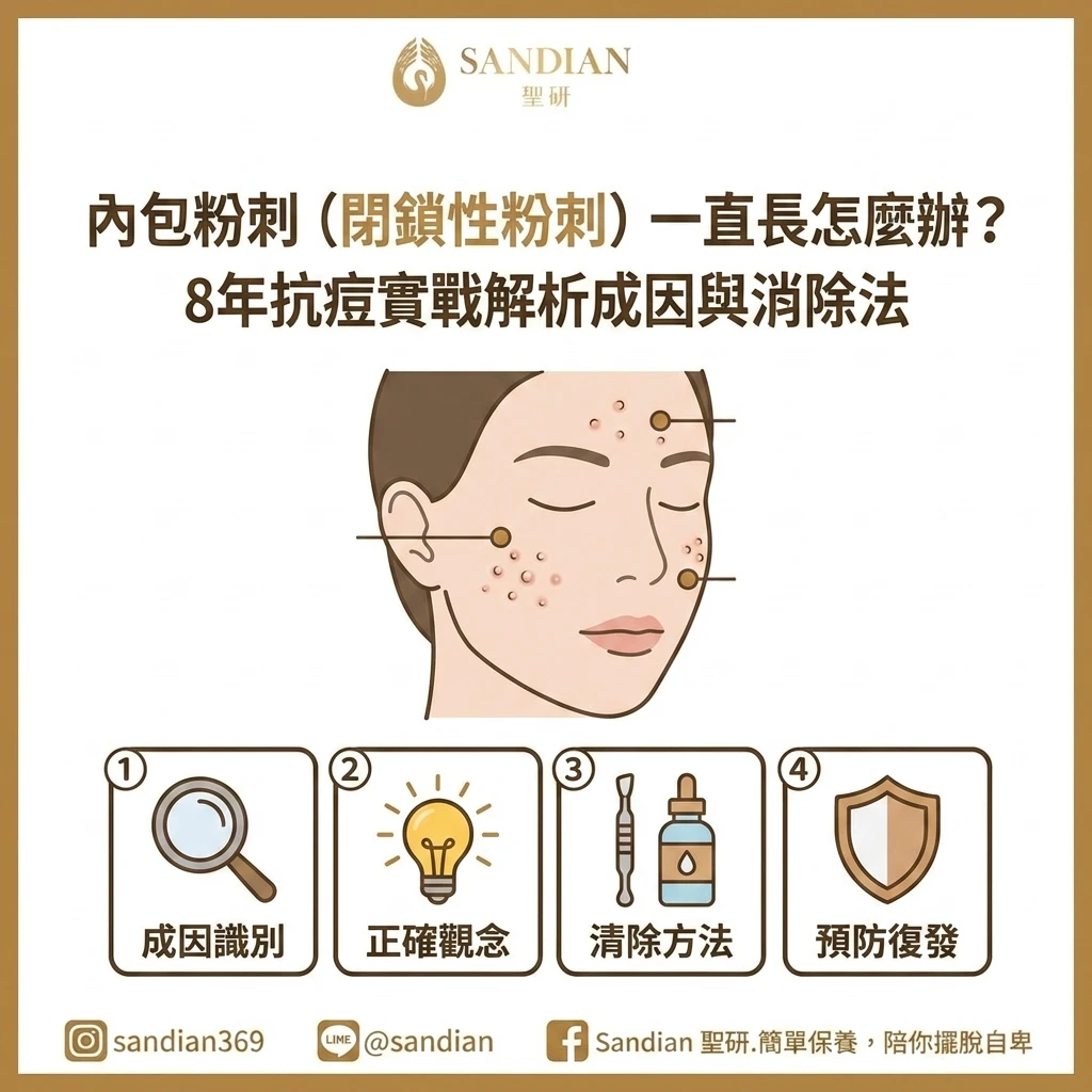 內包粉刺(閉鎖性粉刺)一直長怎麼辦?8年抗痘實戰解析成因與消除法