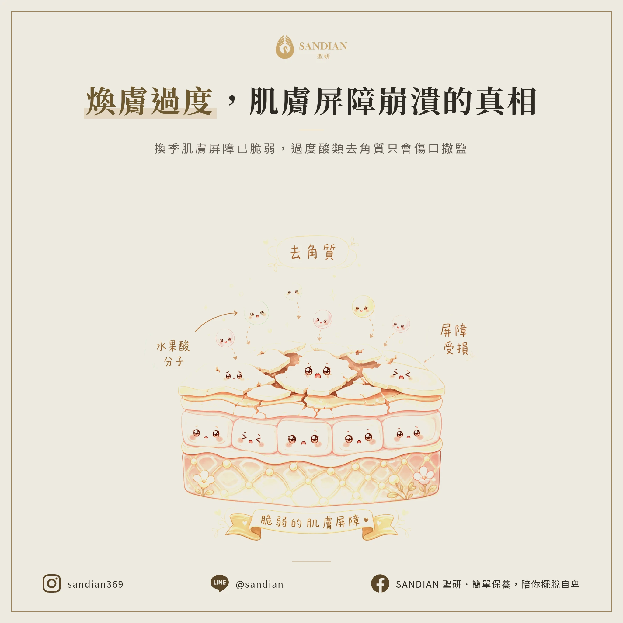 三、濫用果酸跟去角質產品,屏障會崩潰