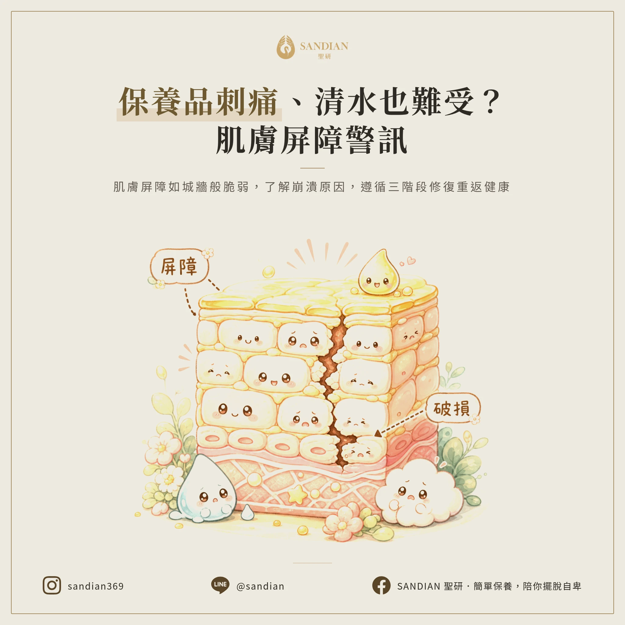 警訊二:保養品怎麼擦都刺痛,連清水洗臉都不舒服