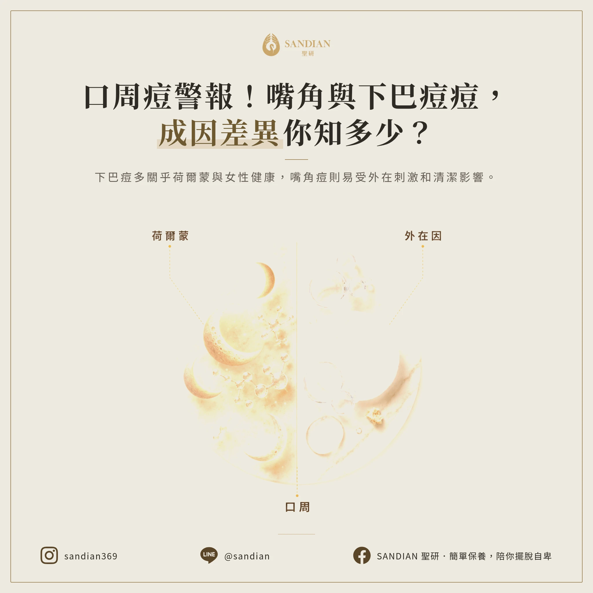 嘴角長痘怎消？嘴唇痘、嘴巴周圍痘痘原因對照皰疹辨別