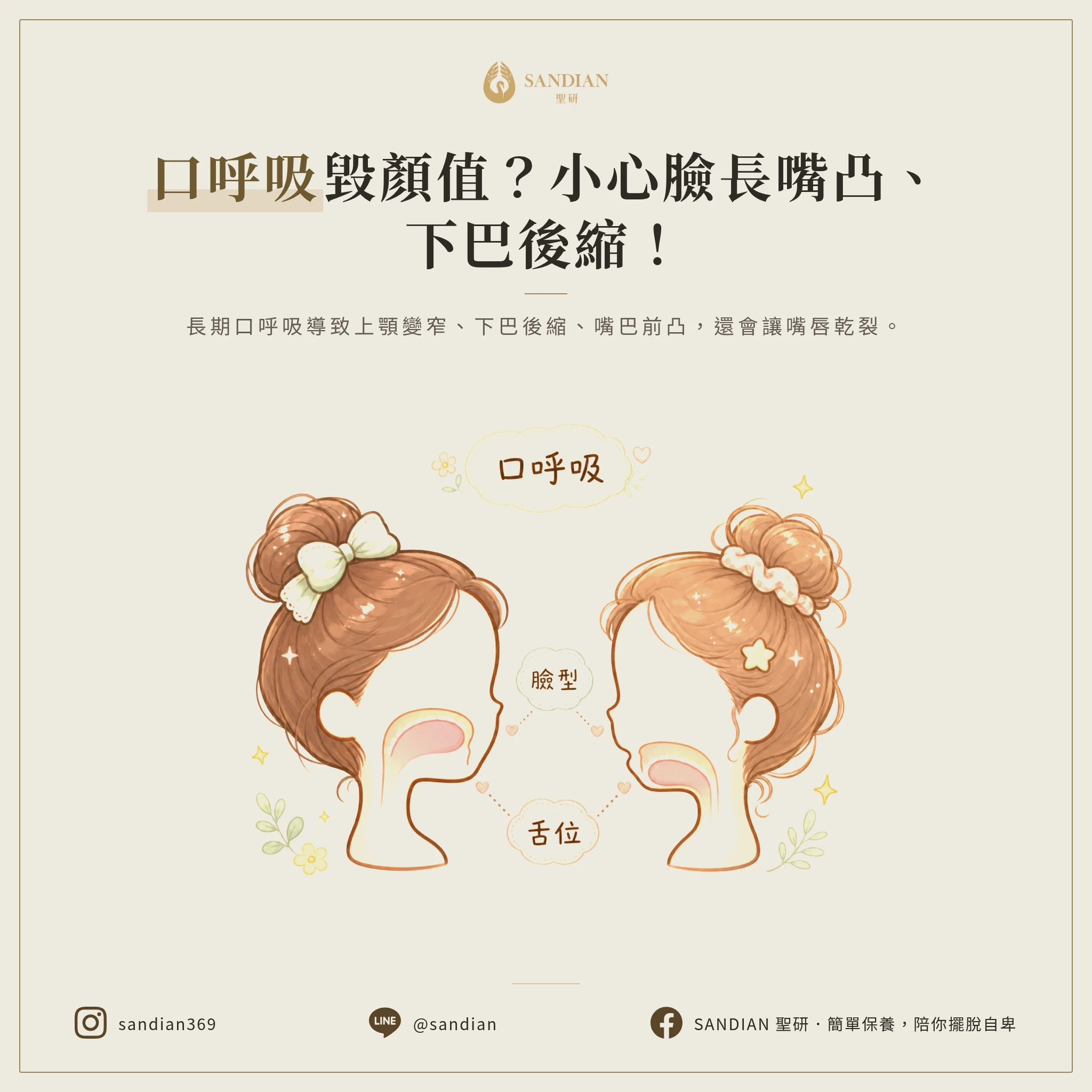 二、用嘴巴呼吸會讓臉型變長變凸?