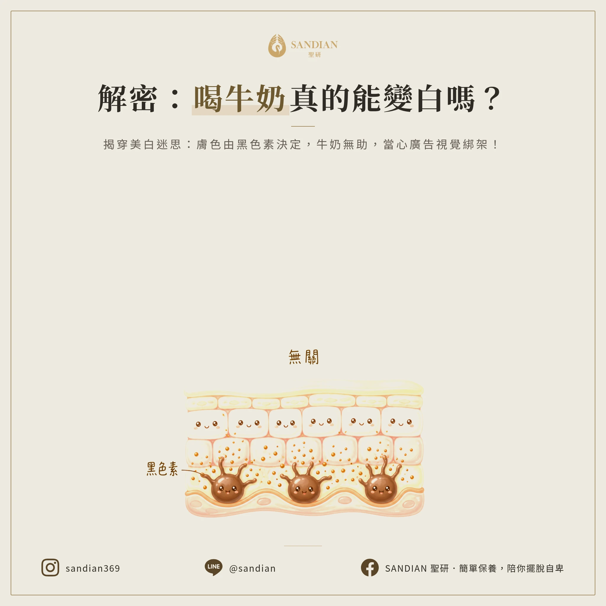 一、牛奶為什麼不會讓你變白？