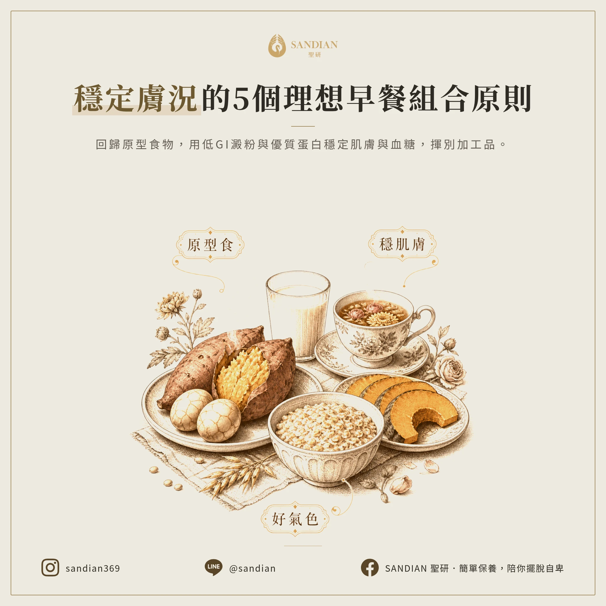 三、5 個理想早餐組合原則
