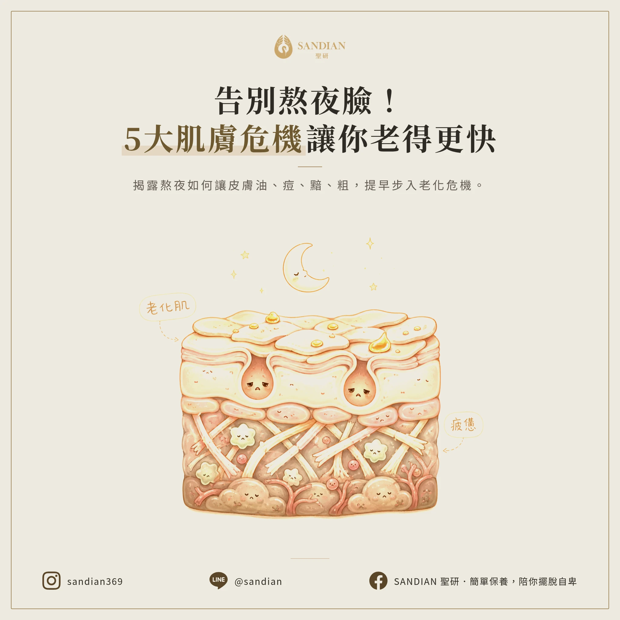 二、熬夜的代價：5 個皮膚後遺症讓你老得更快