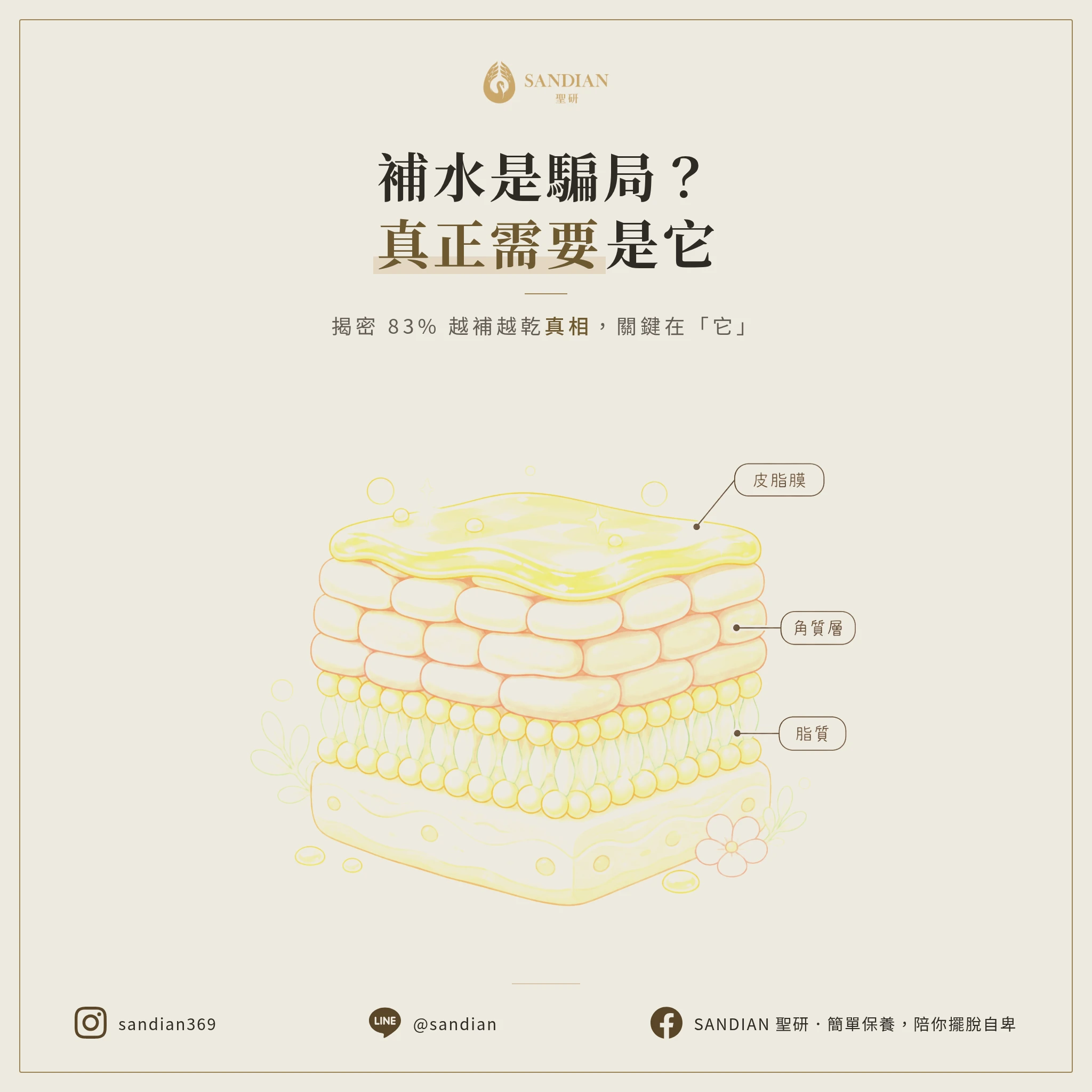 補水是在騙你?你知道 83% 的人皮膚越補越乾嗎?真正需要的是這個