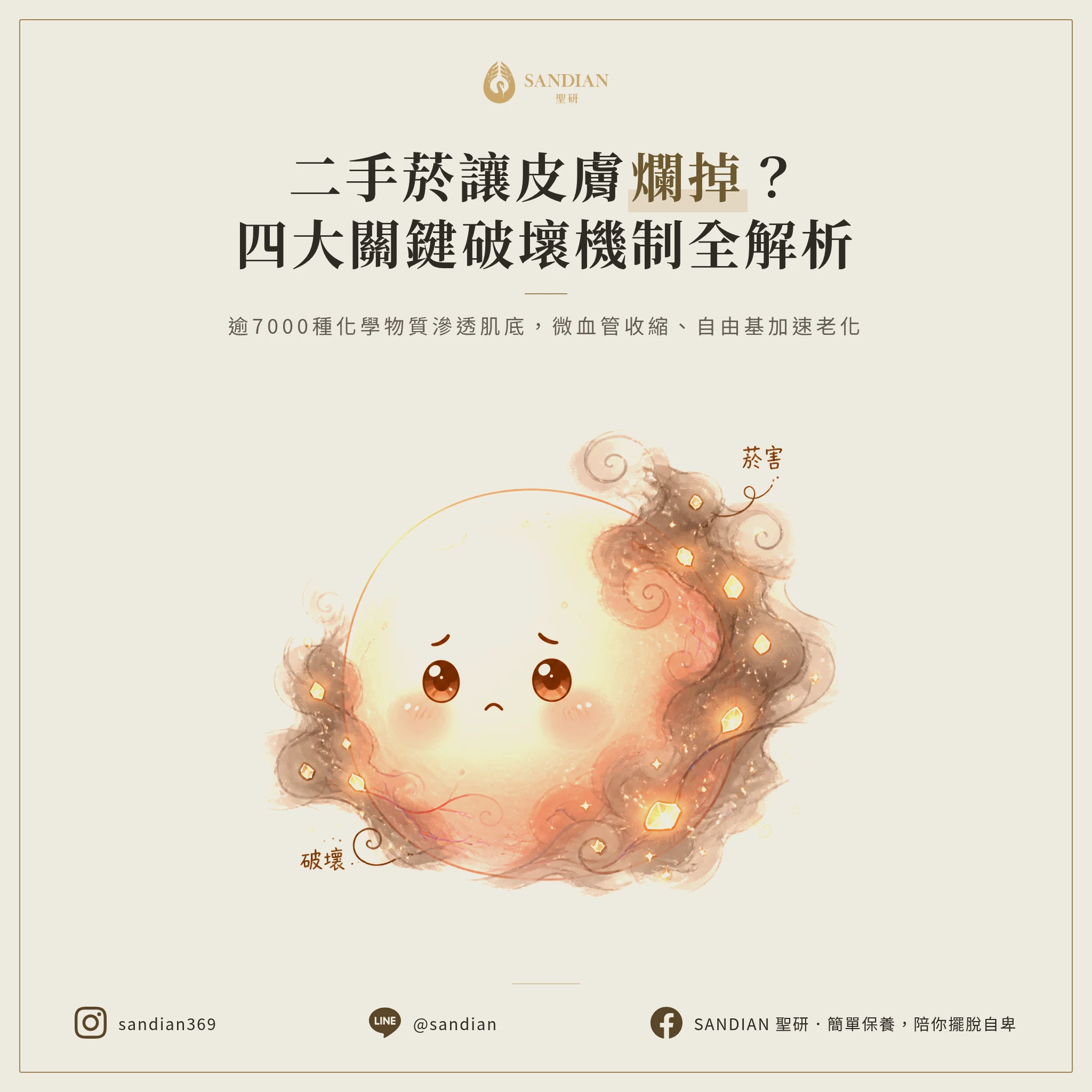 一、二手菸對皮膚的四大破壞機制