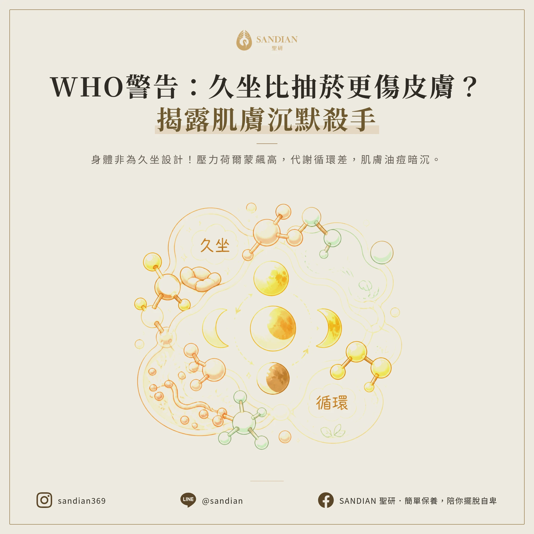 一、久坐為什麼比抽菸更傷皮膚?WHO 的警告不是危言聳聽