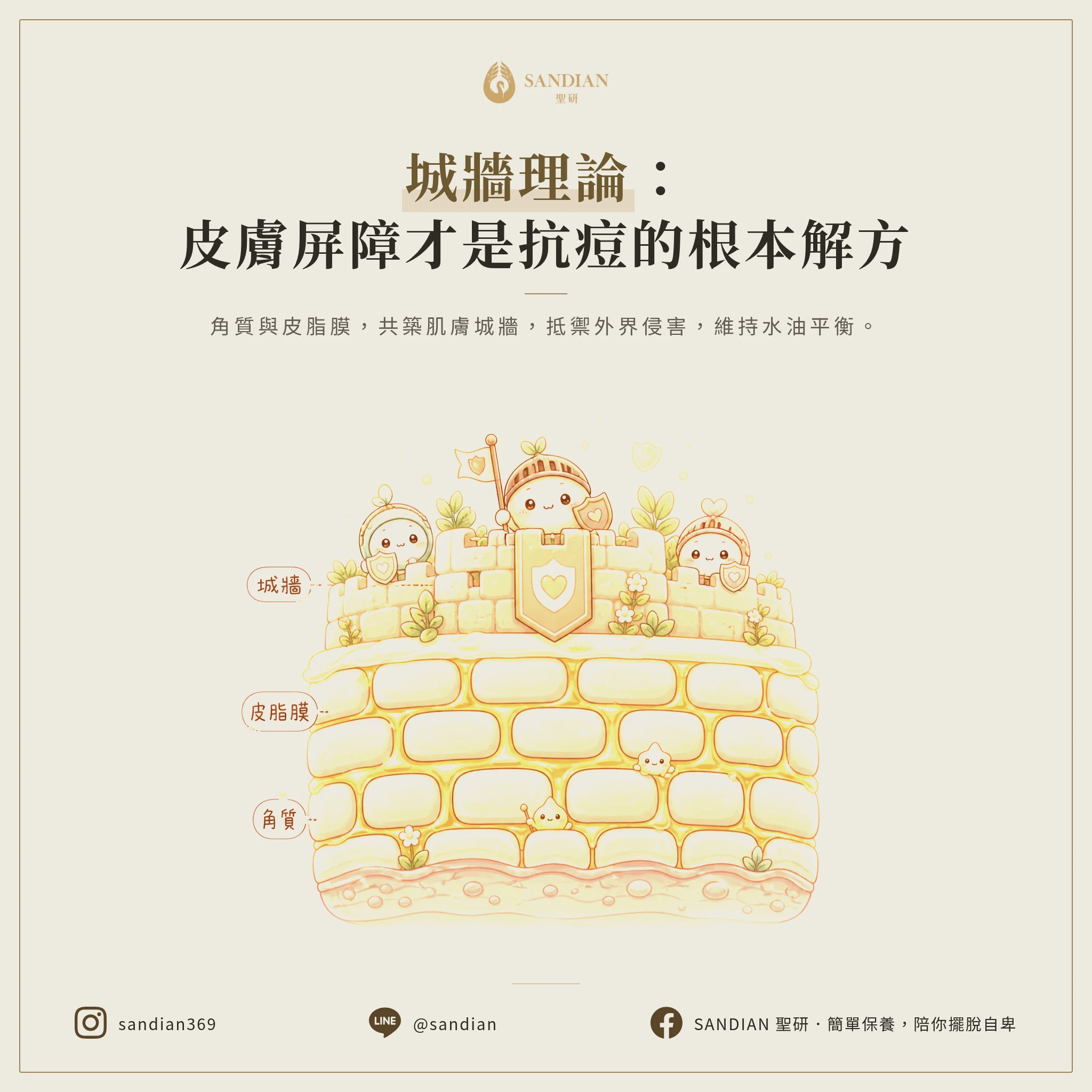 三、城牆理論:皮膚屏障才是抗痘的根本