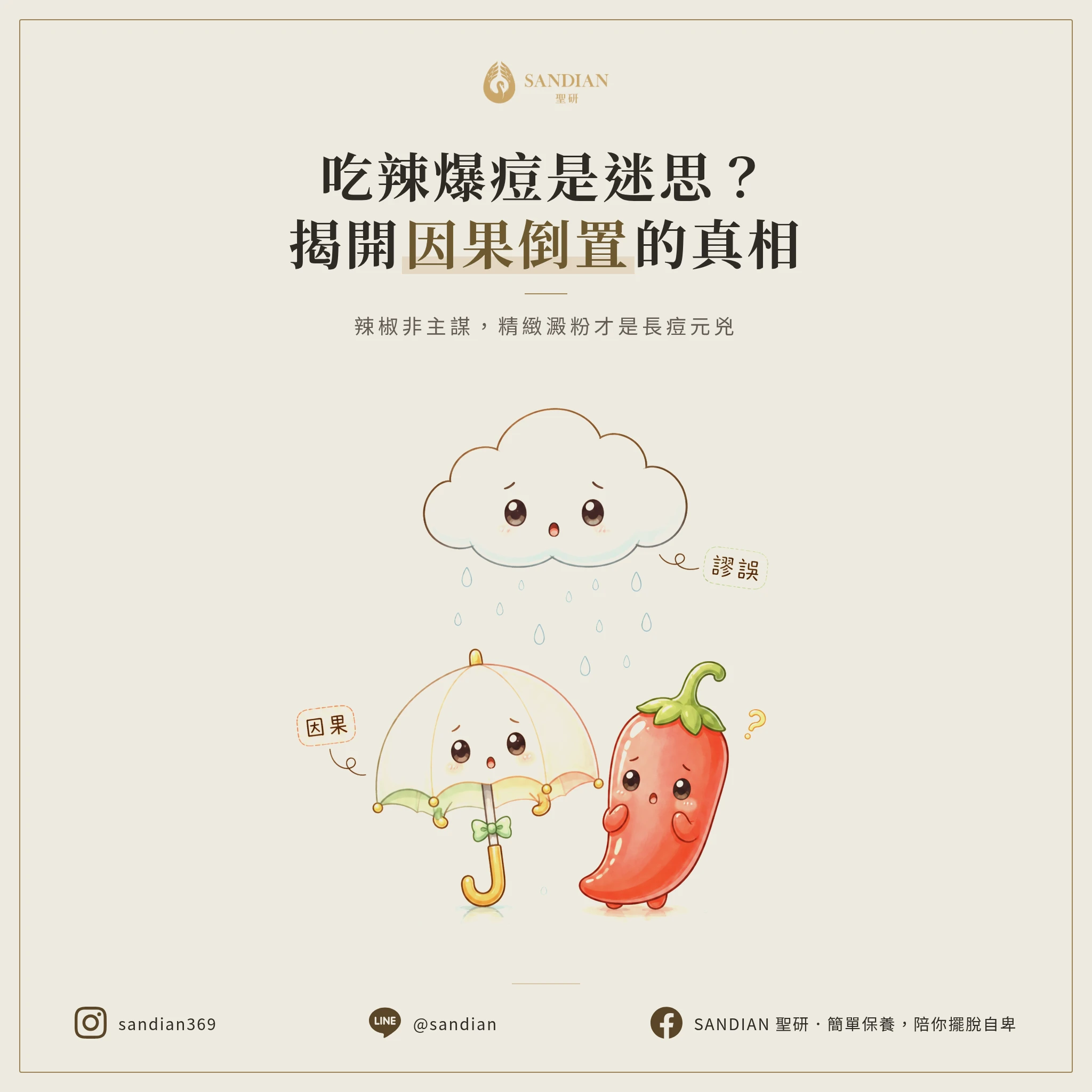 一、雨傘不會引來下雨天:吃辣與長痘的因果謬誤