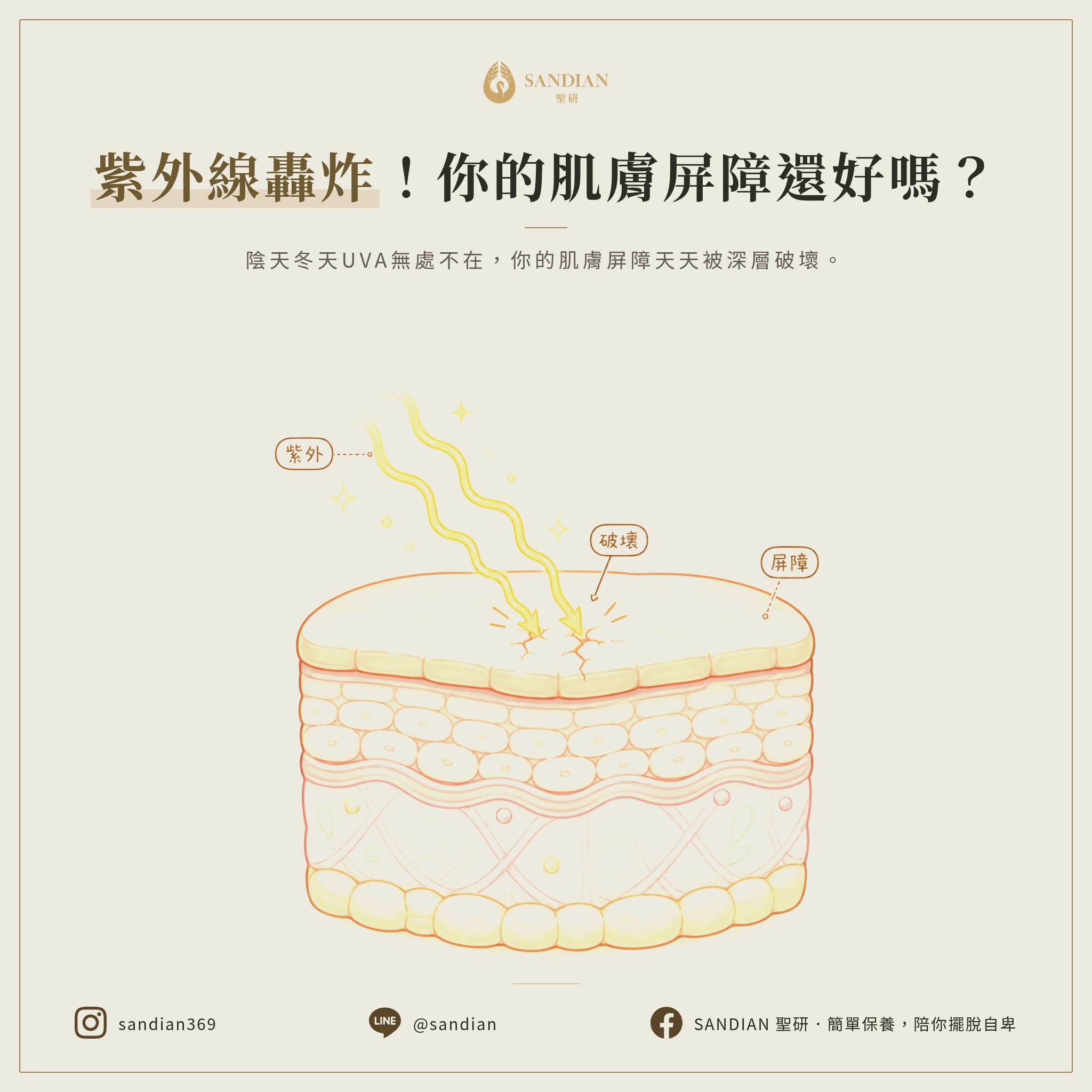 三、不擦防曬，等於每天拿紫外線炸你的屏障