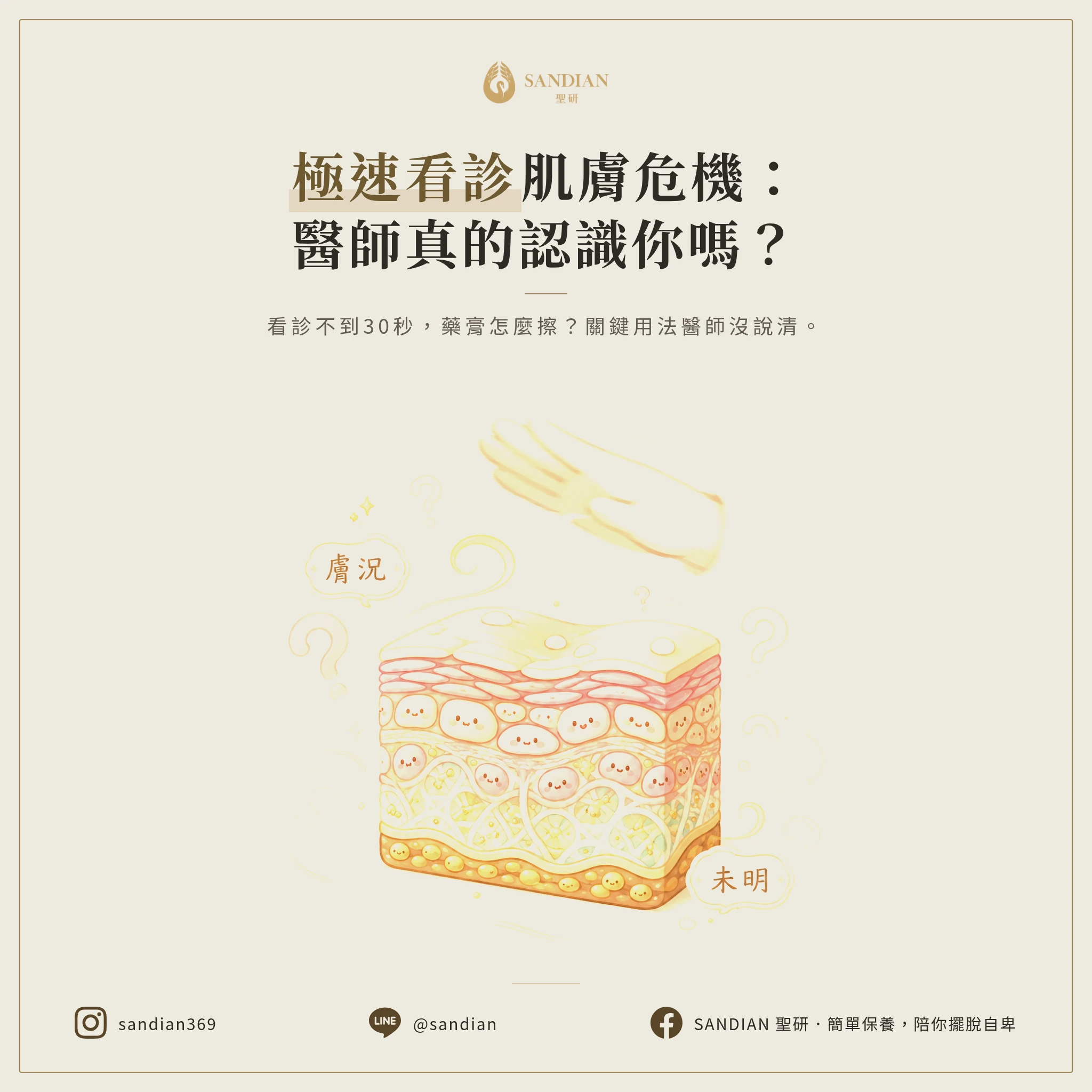 二、看診不到 30 秒就出來，醫師根本不認識你的皮膚