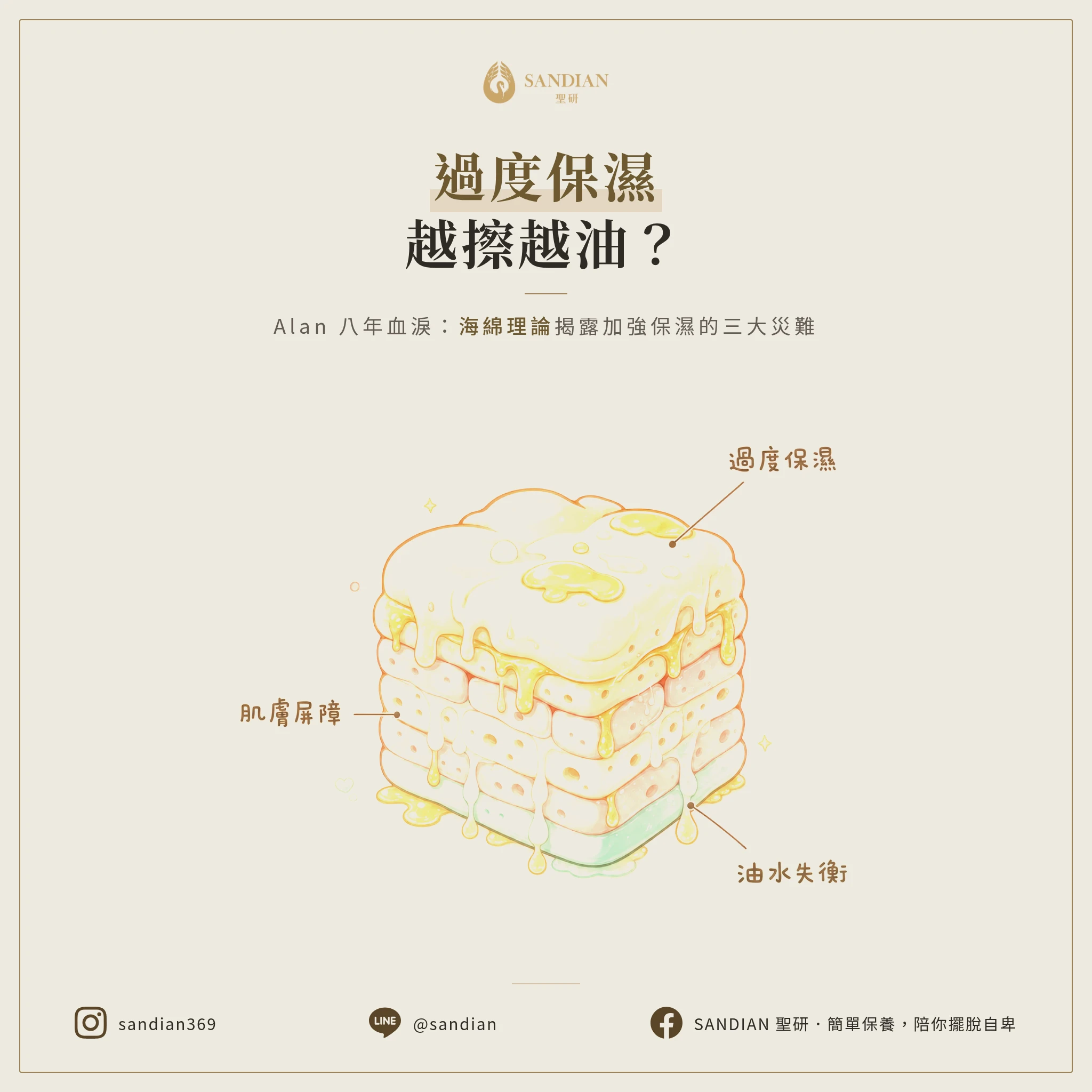 過度保濕讓你越擦越油?Alan 八年血淚:海綿理論揭露加強保濕的三大災難