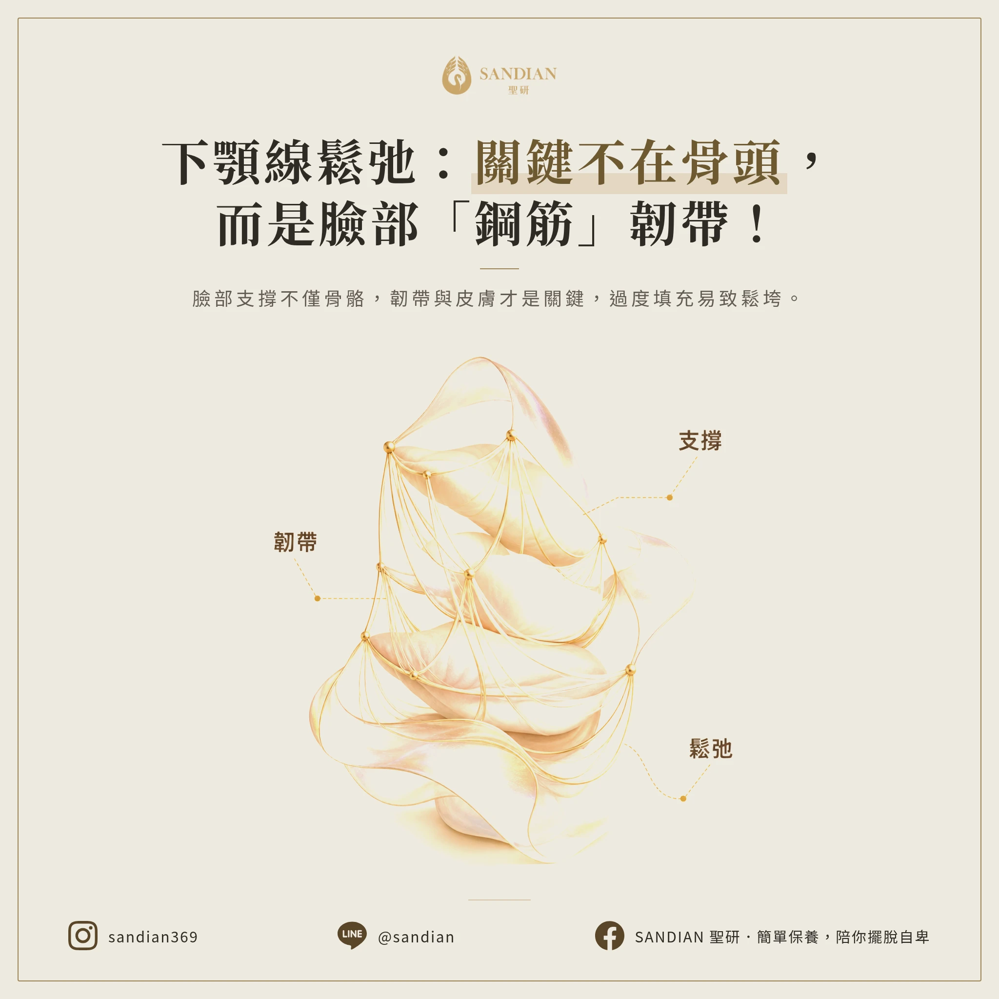 下顎線鬆弛的真正原因是什麼?不是骨頭,是韌帶
