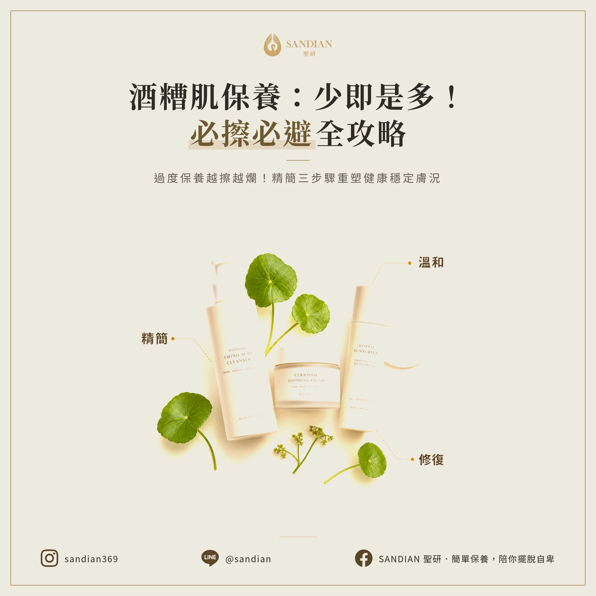 三、酒糟肌保養該怎麼精簡?什麼能擦什麼不能碰?