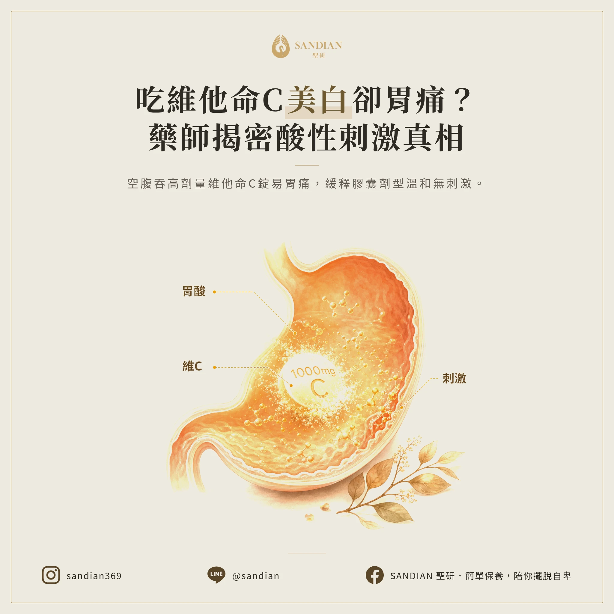 一、為什麼吃維他命C會胃痛?