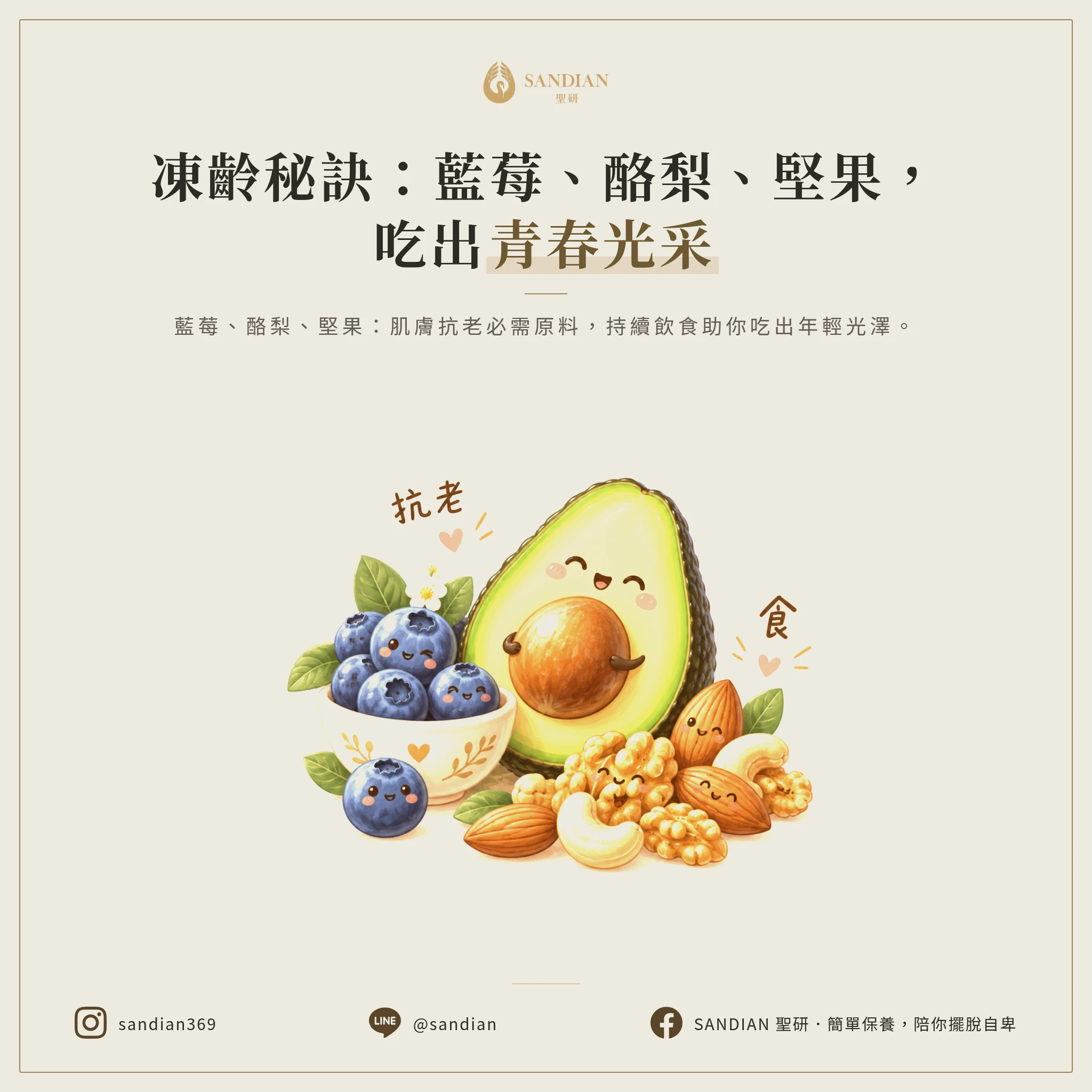 三、吃對也很重要:藍莓、酪梨、堅果的抗老密碼