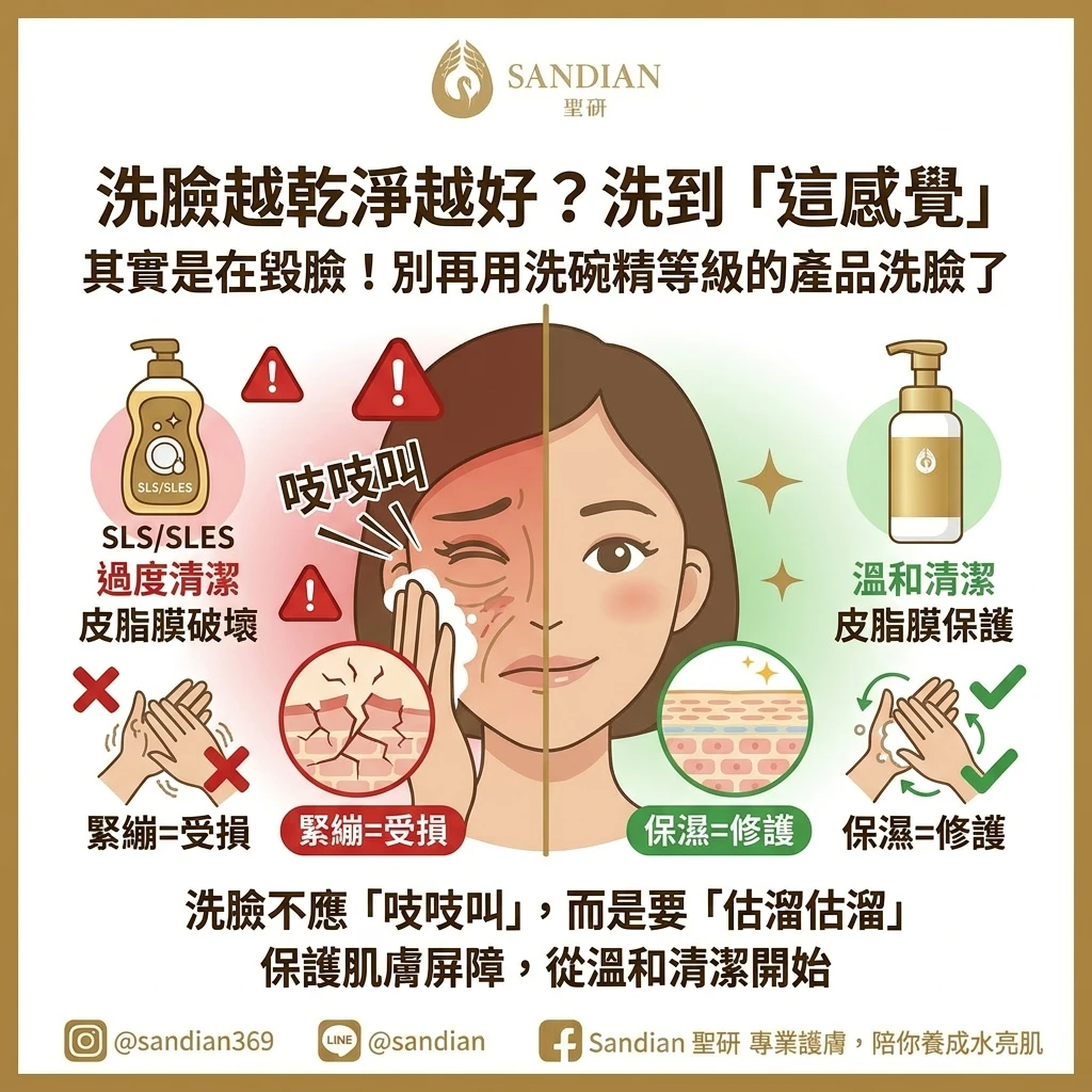 洗完臉緊繃是好事嗎？越洗越油的真相＋60 秒正確洗臉金律