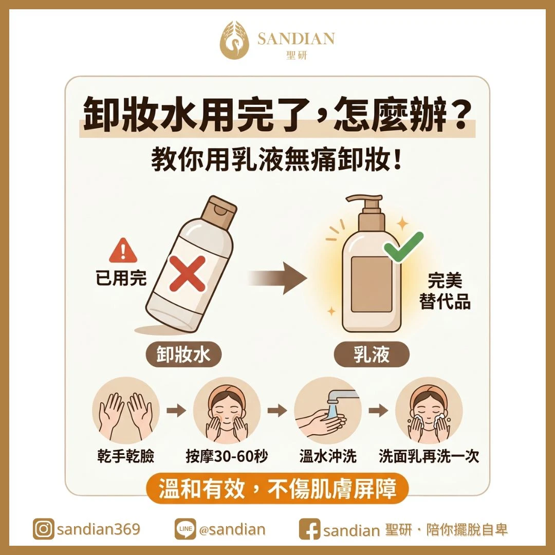 卸妝水用完了怎麼辦？教你用「乳液」無痛卸妝！