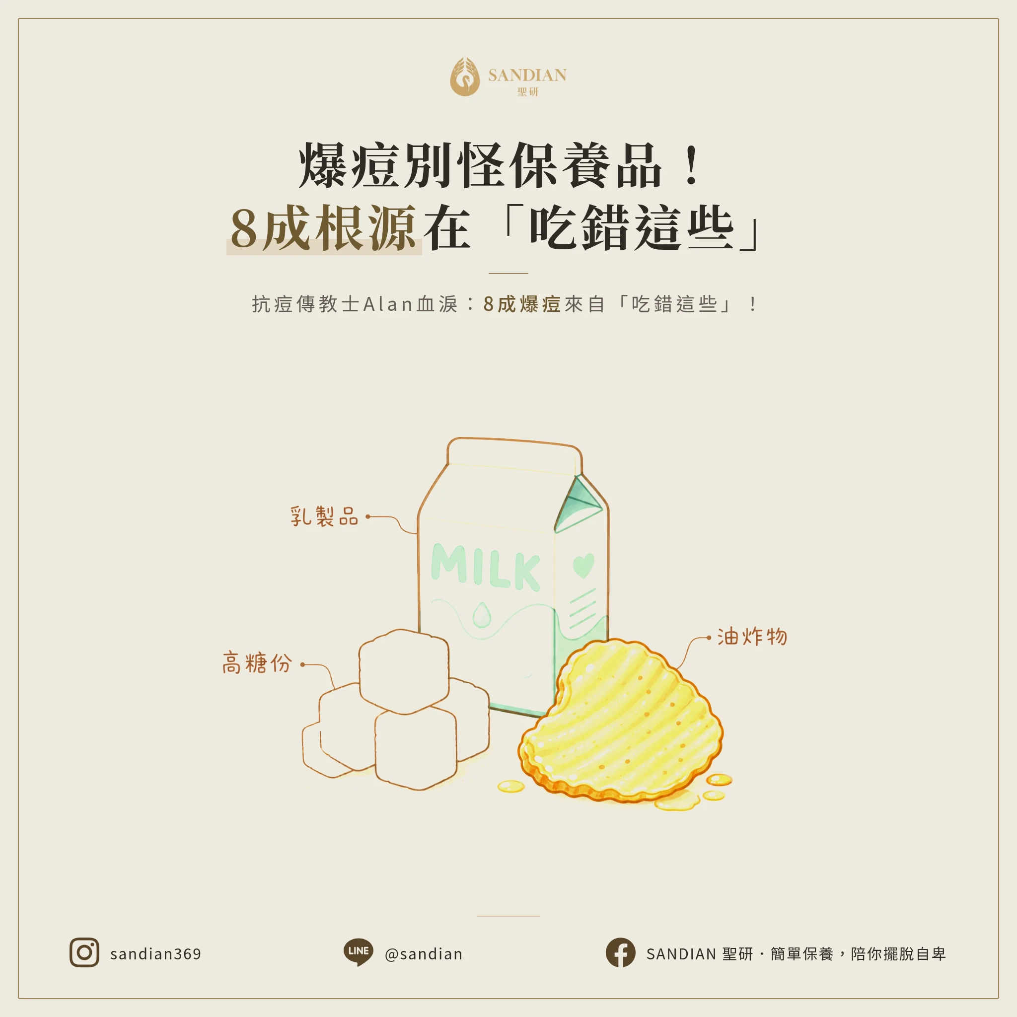 長痘痘別再怪保養品！8成爆痘根源在「吃錯這些」，抗痘傳教士Alan血淚經驗