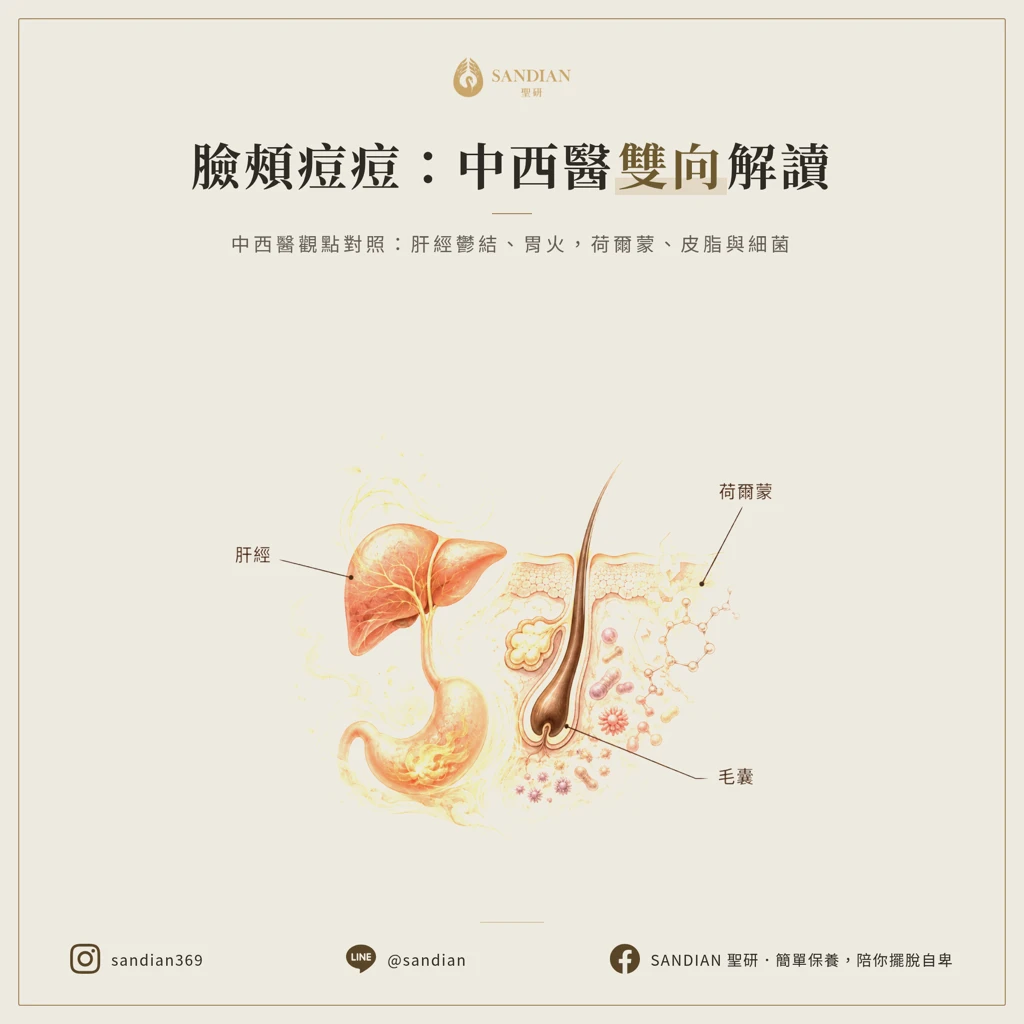臉頰長痘痘的雙重信號:中西醫怎麼看
