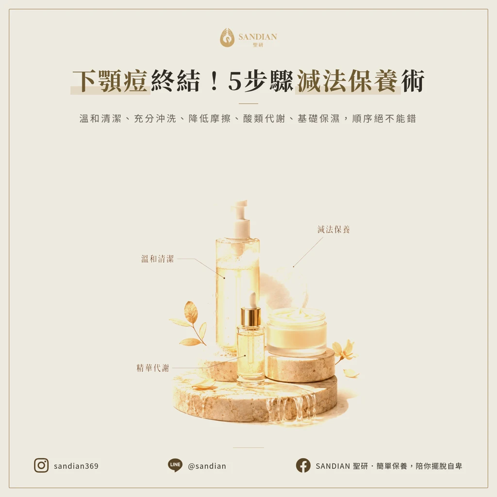 下顎線痘的五步驟減法保養