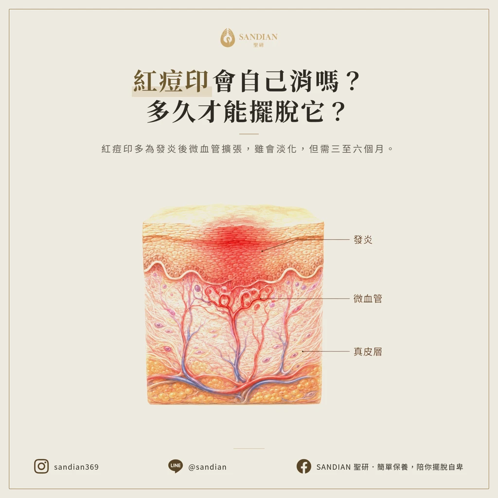 紅痘印是什麼?痘疤會自己消嗎、要多久