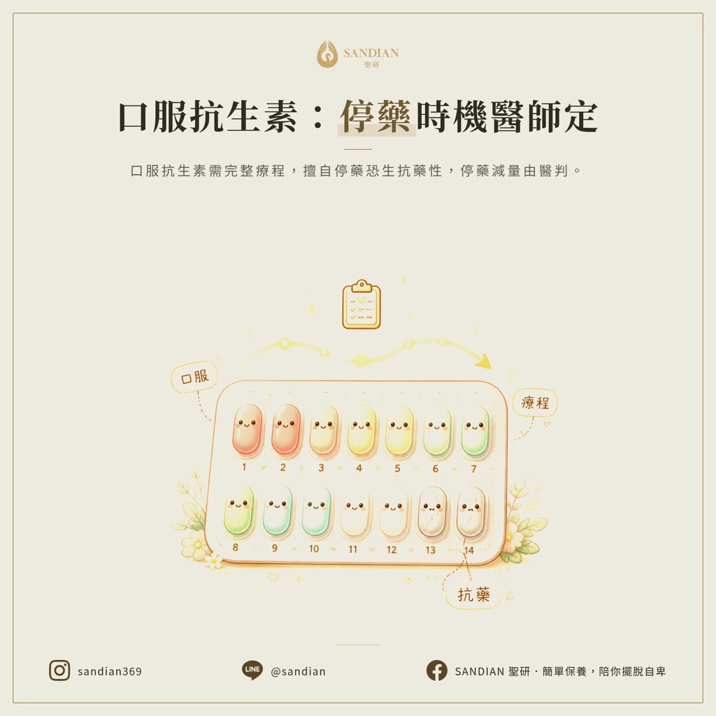皮膚科抗生素要吃多久?口服療程不能自己停