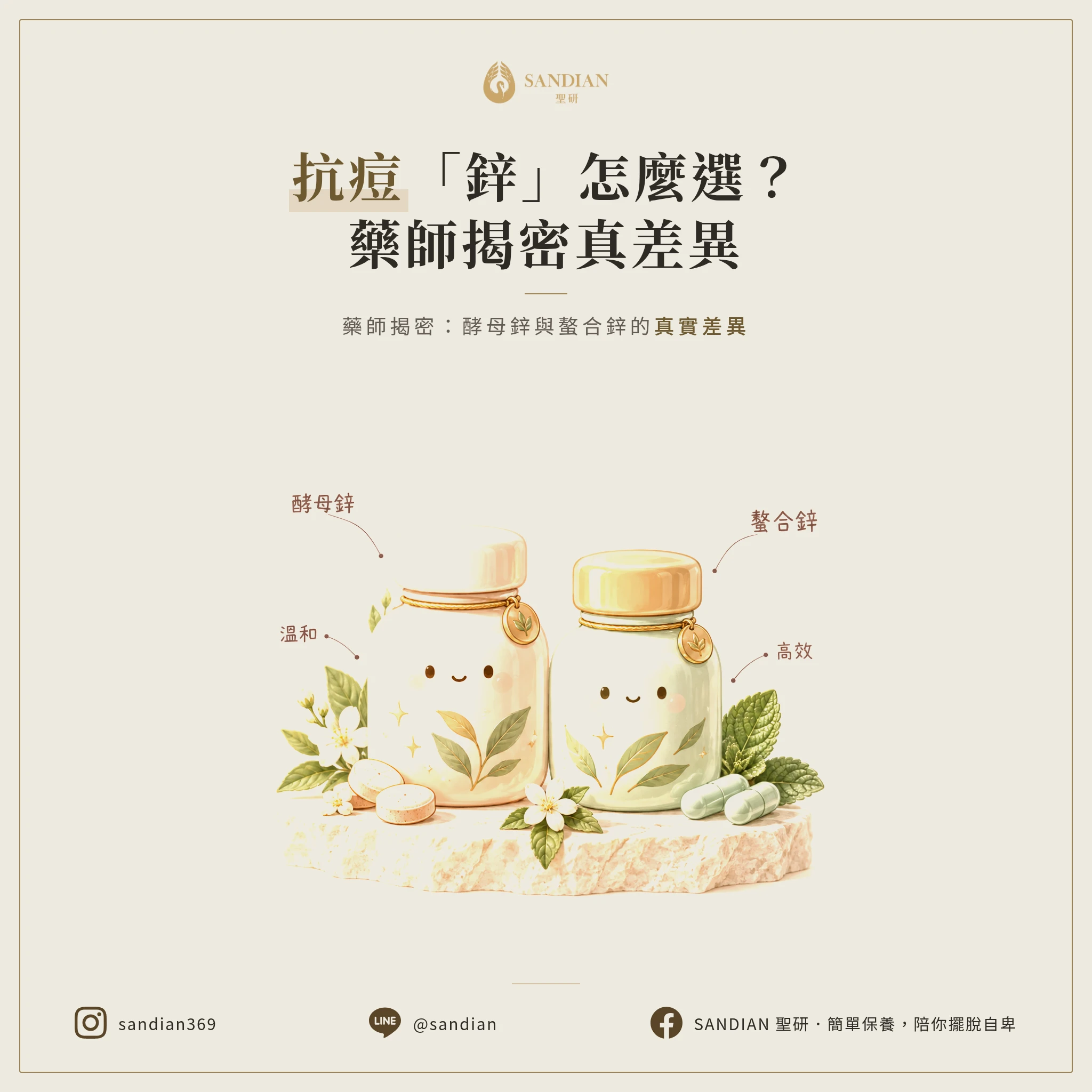抗痘保健品「鋅」怎麼選？藥師揭密酵母鋅vs螯合鋅真實差異，吃錯更慘