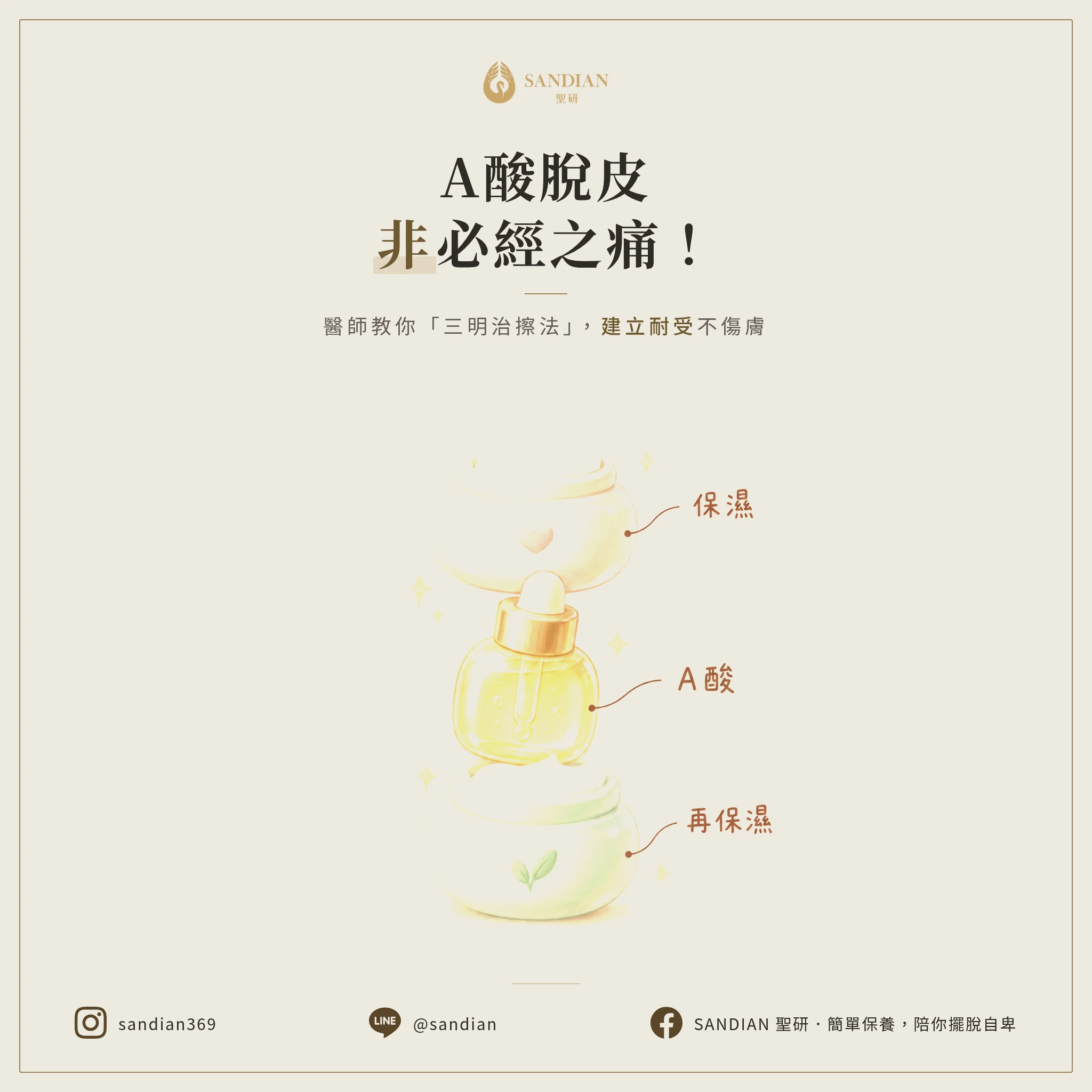 A酸脫皮不是必經之痛！醫師教你「三明治擦法」正確建立耐受，別再把臉當實驗品