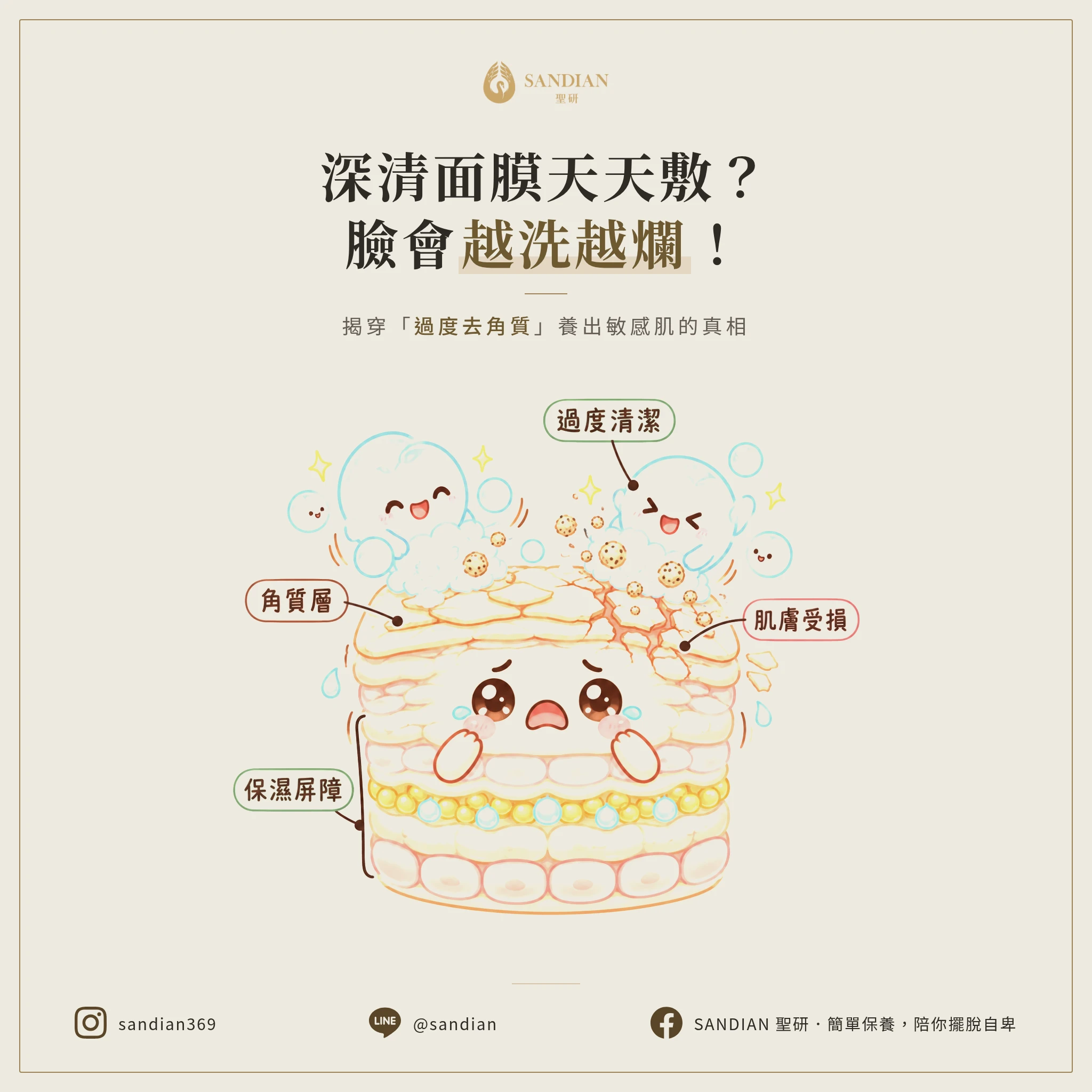 天天敷深層清潔面膜？你的臉會越洗越爛！揭穿「過度去角質」養出敏感肌的真相