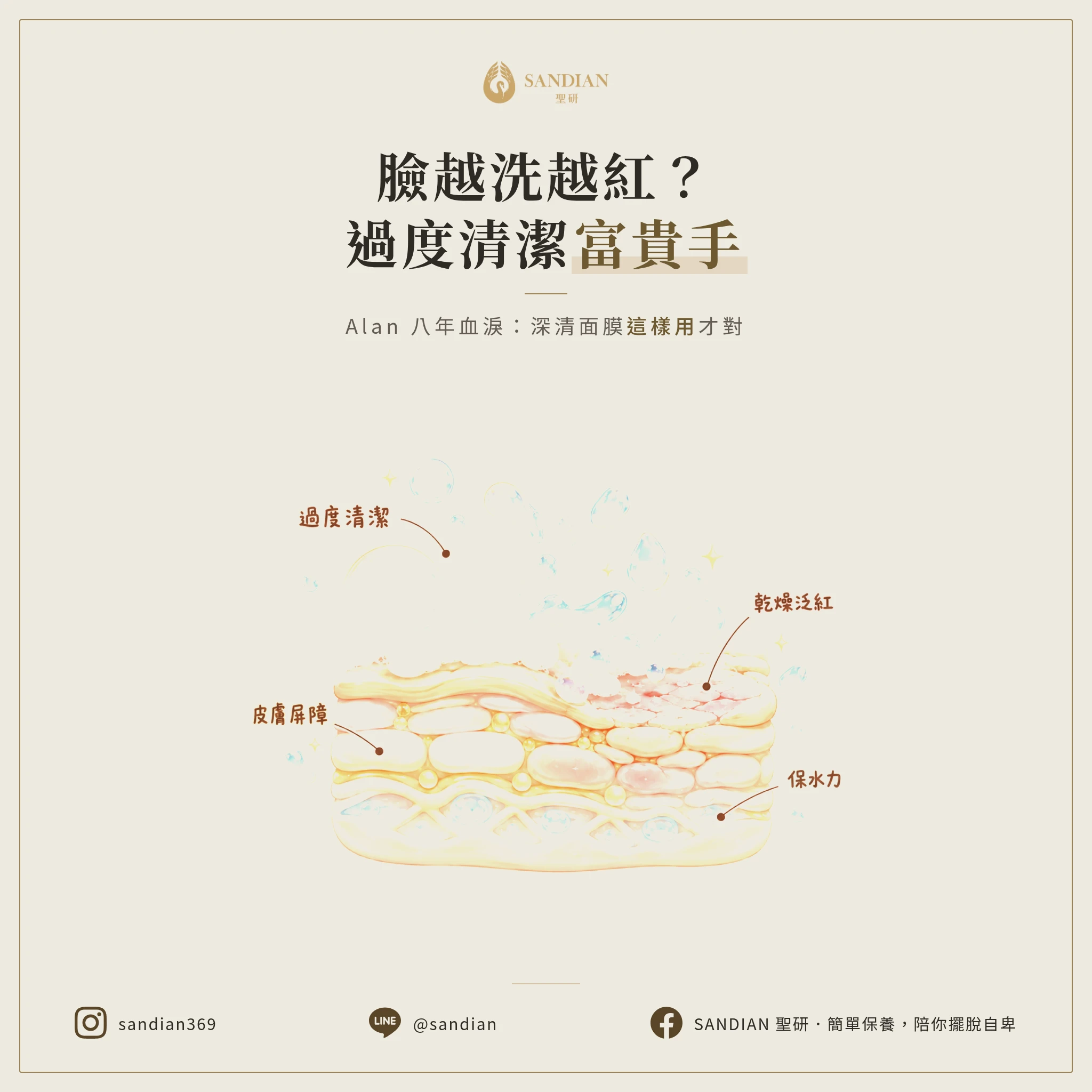 臉越洗越紅？過度清潔讓皮膚變成富貴手的真相｜Alan 八年血淚：深層清潔面膜不是這樣用的