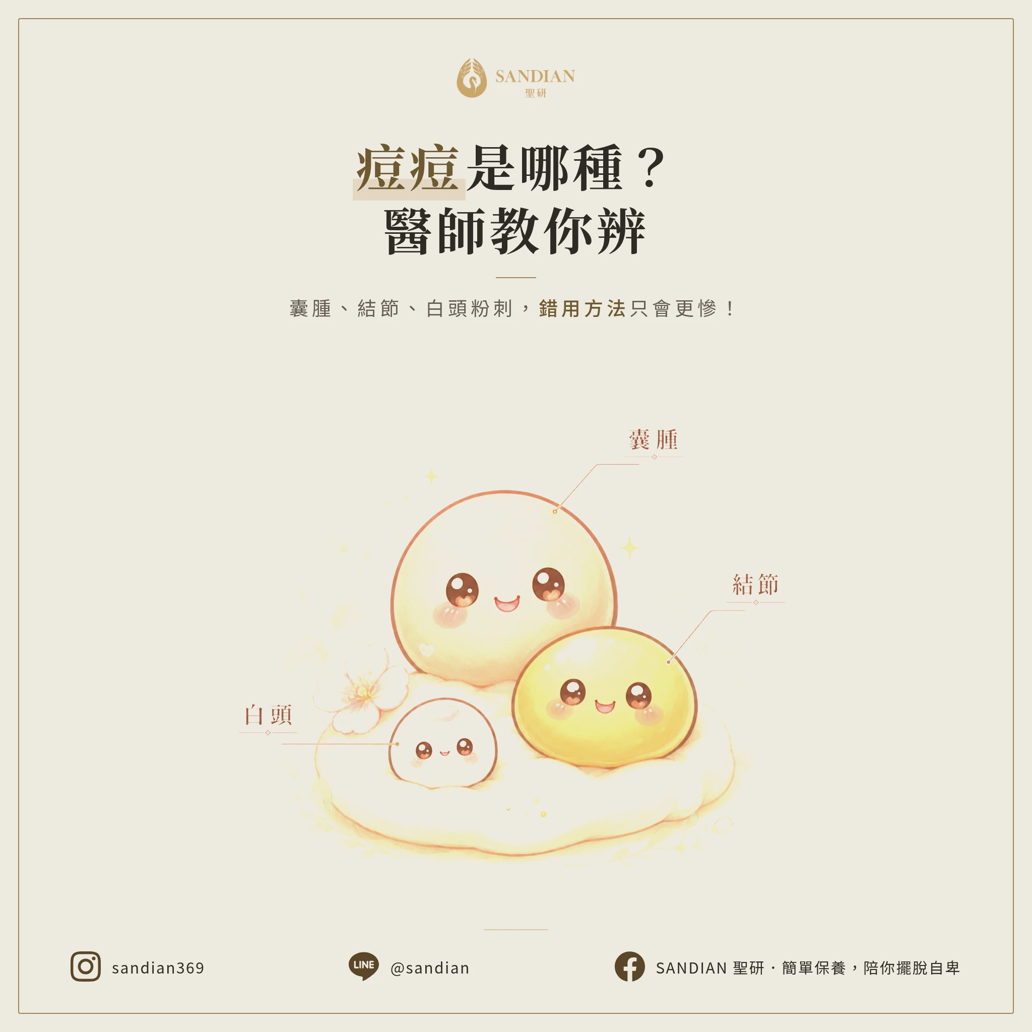 你的痘痘是哪種？囊腫、結節、白頭粉刺用錯方法只會更慘！醫師教你分辨