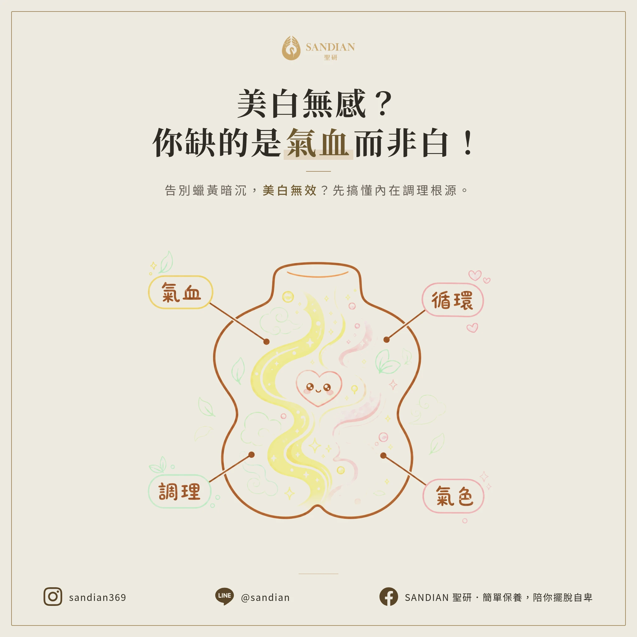 擦再多美白都沒用？你可能不是黑，是「氣血不足」！告別蠟黃臉先搞懂內在調理
