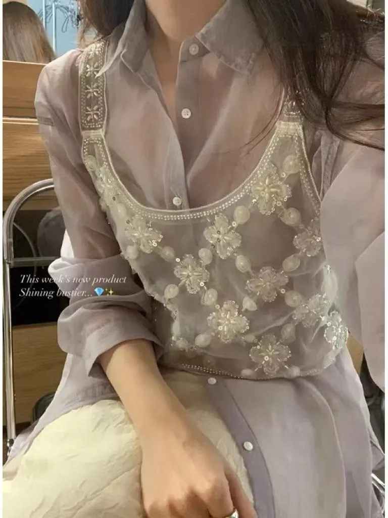 🇰🇷Chloe C. 韓國東大門服飾🇰🇷  Letailor 正韓手工珍珠繡花背心