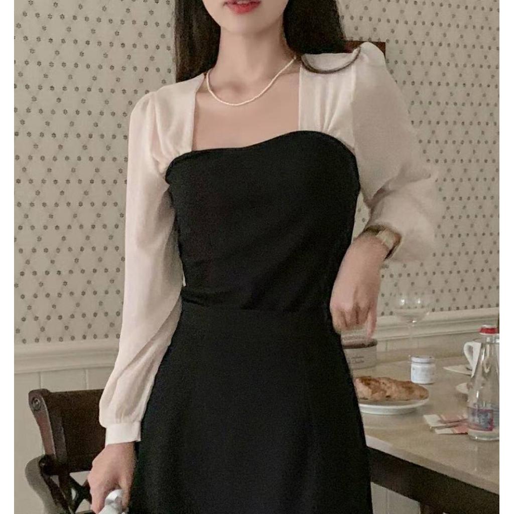 🇰🇷Chloe C. 韓國東大門服飾🇰🇷  nature.b 正韓拼接雙色小公主袖長袖上衣