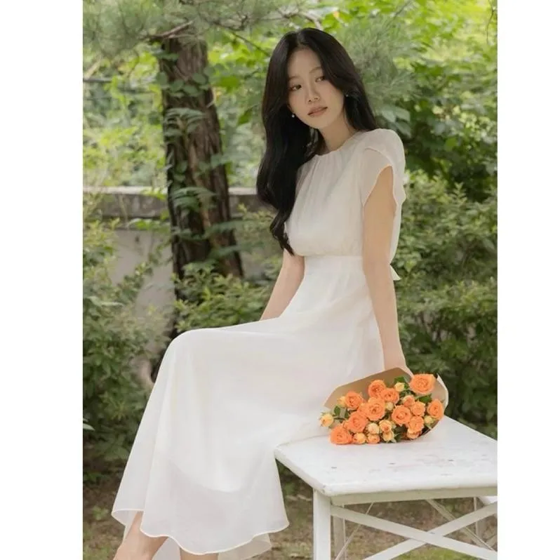 🇰🇷Chloe C. 韓國東大門服飾🇰🇷  eeyou 正韓雪紡薄紗後綁帶洋裝