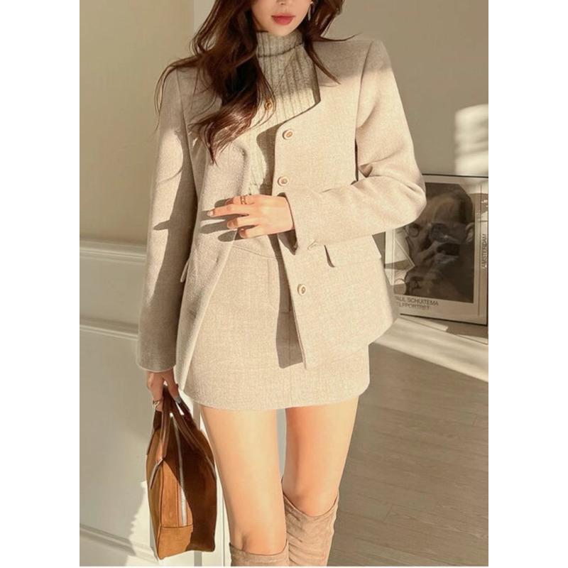 🇰🇷Chloe C. 韓國東大門服飾🇰🇷  O’rora 正韓西裝風素面排扣外套短裙套裝
