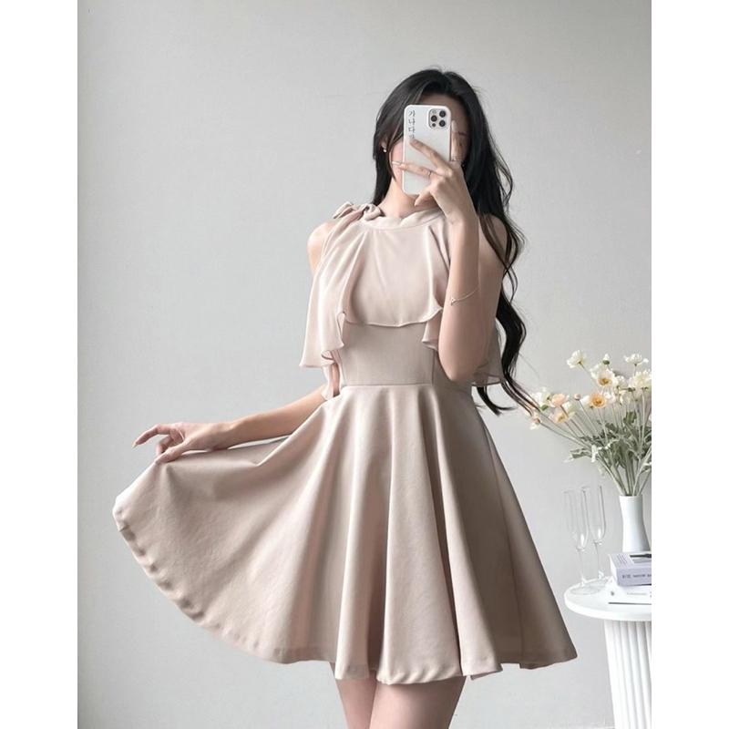 🇰🇷Chloe C. 韓國東大門服飾🇰🇷 eeyoy 正韓薄紗兩層式領巾洋裝
