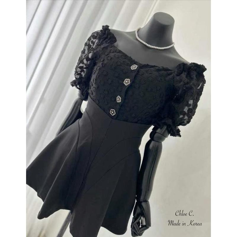 🇰🇷Chloe C. 韓國東大門服飾🇰🇷 화투 正韓雪紡鈕扣套裝
