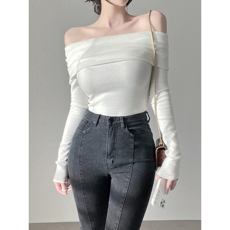 🇰🇷Chloe C. 韓國東大門服飾🇰🇷 eeyou 正韓翻領平口長袖一字領